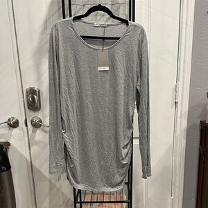 NWT Maternity Gray Long Sleeve Women's Top XXL
